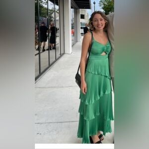 The A&F Giselle Pleated Tiered Maxi Dress